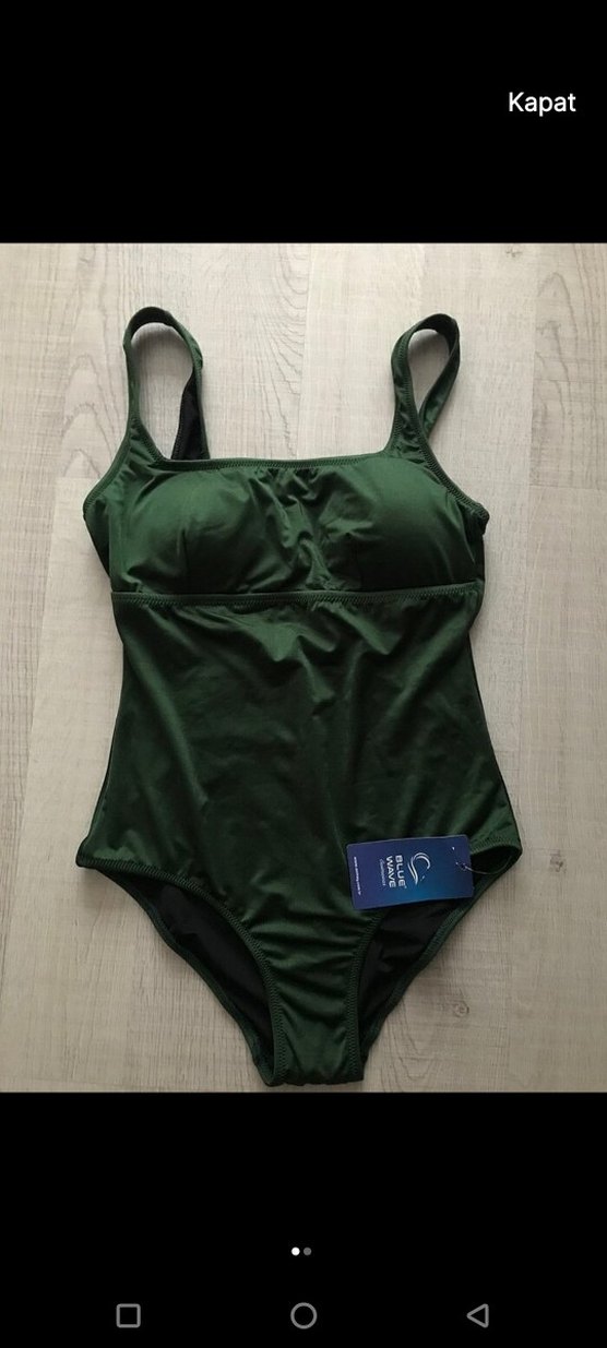 Drapeli Koyu Yeşil Kadın Mayo 40 beden - Görsel 2