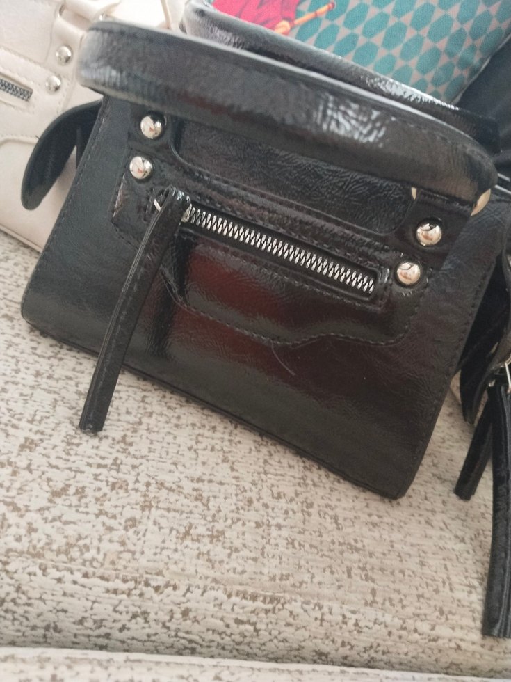 Yılan Desenli Gri Deri Kadın Çanta - Görsel 3