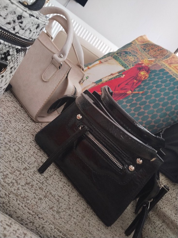 Yılan Desenli Gri Deri Kadın Çanta - Görsel 5