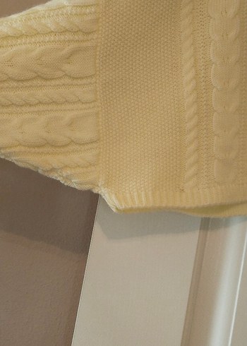 Beyaz Örgü Kadın Kazak ( boyu 38cm - Görsel 4