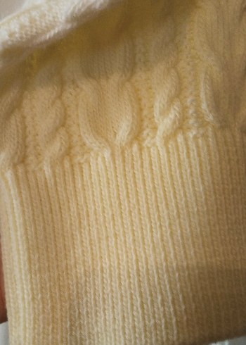 Beyaz Örgü Kadın Kazak ( boyu 38cm - Görsel 5