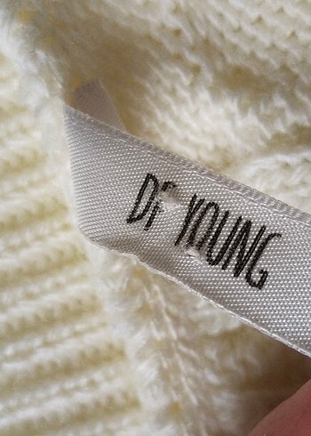 Beyaz Örgü Kadın Kazak ( boyu 38cm - Görsel 3