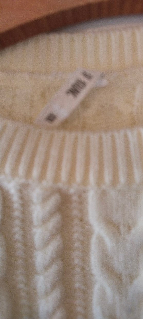 Beyaz Örgü Kadın Kazak ( boyu 38cm - Görsel 2