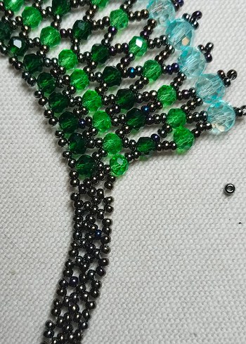 Uzun Çok Renkli Boncuklu Yılan Desenli Kadın Kolye,i  - Görsel 2