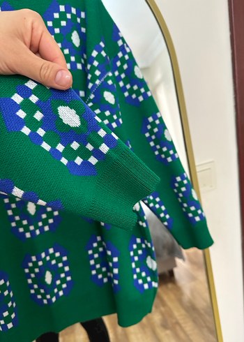 Diğer Renkli Desenli Örgü Bohem Kadın Kazak