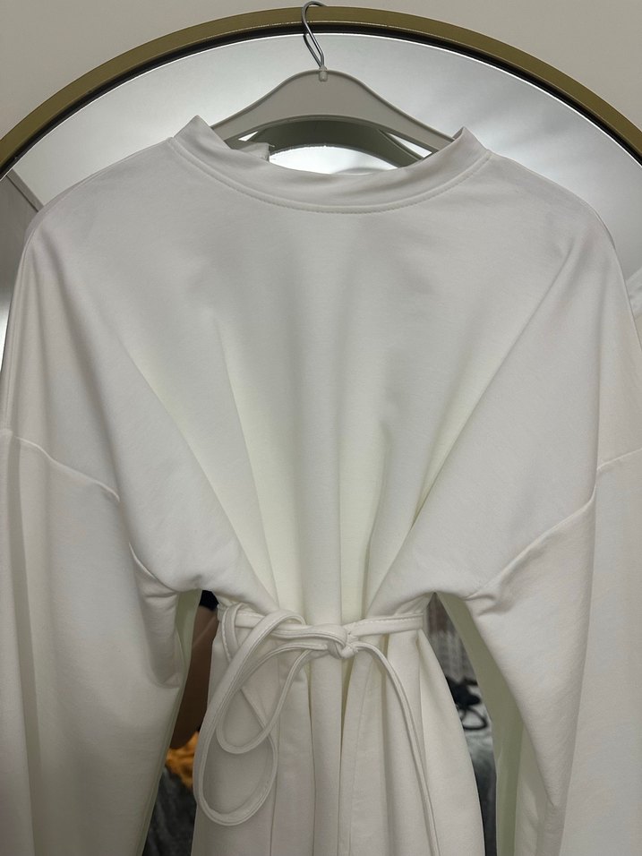 Beyaz Midi Boy Salaş Kadın body - Görsel 4