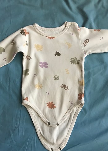 9 Ay Beden Kız bebek Baskılı Uzun Kollu body Takımı