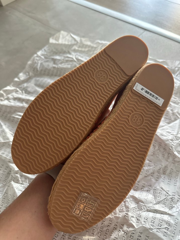 Nakışlı Turuncu Kadın Dolgu Topuk Espadril - Görsel 4