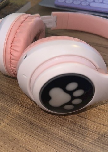 Pembe Pastel Kedi Kulaklı Kulaklık - Görsel 2