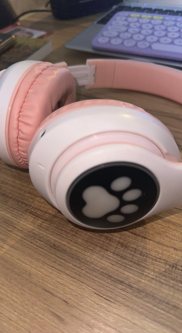 Pembe Pastel Kedi Kulaklı Kulaklık - Görsel 2