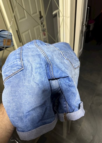 Pull & Bear Erkek Mavi Denim Şort - Görsel 2