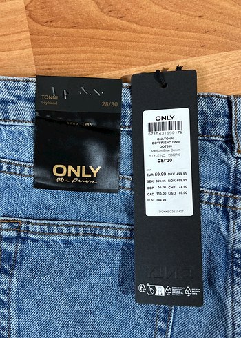 Only Kadın Mavi Denim Kemerli Regular Fit Jean - Görsel 4