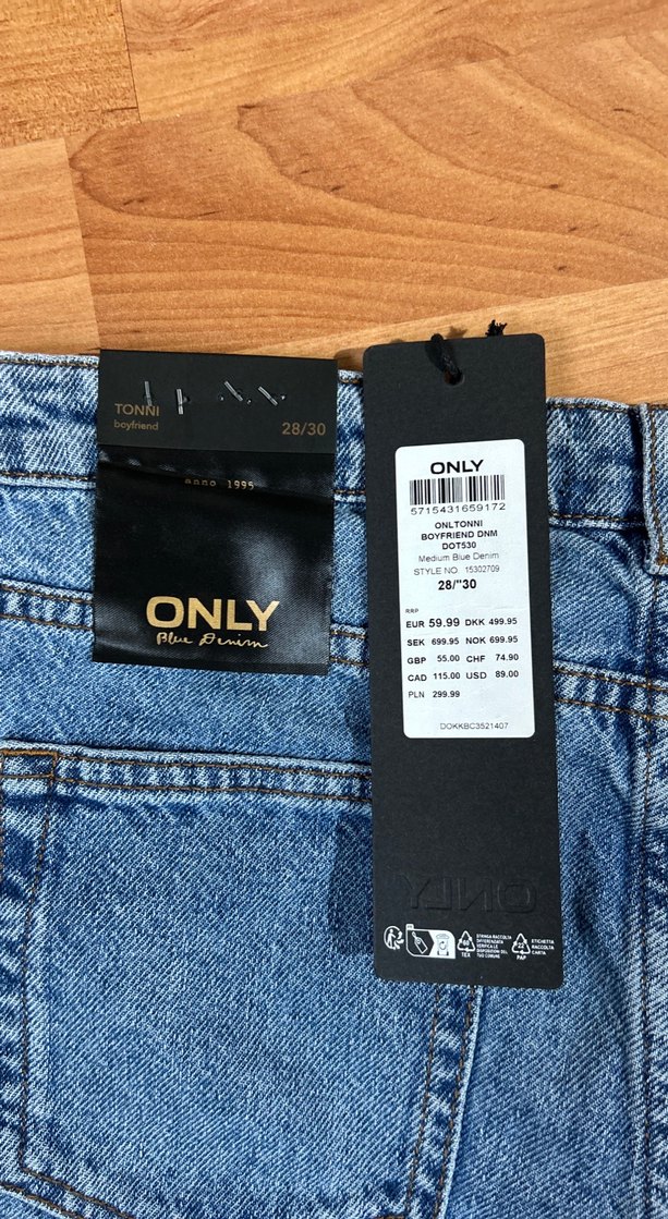 Only Kadın Mavi Denim Kemerli Regular Fit Jean - Görsel 4