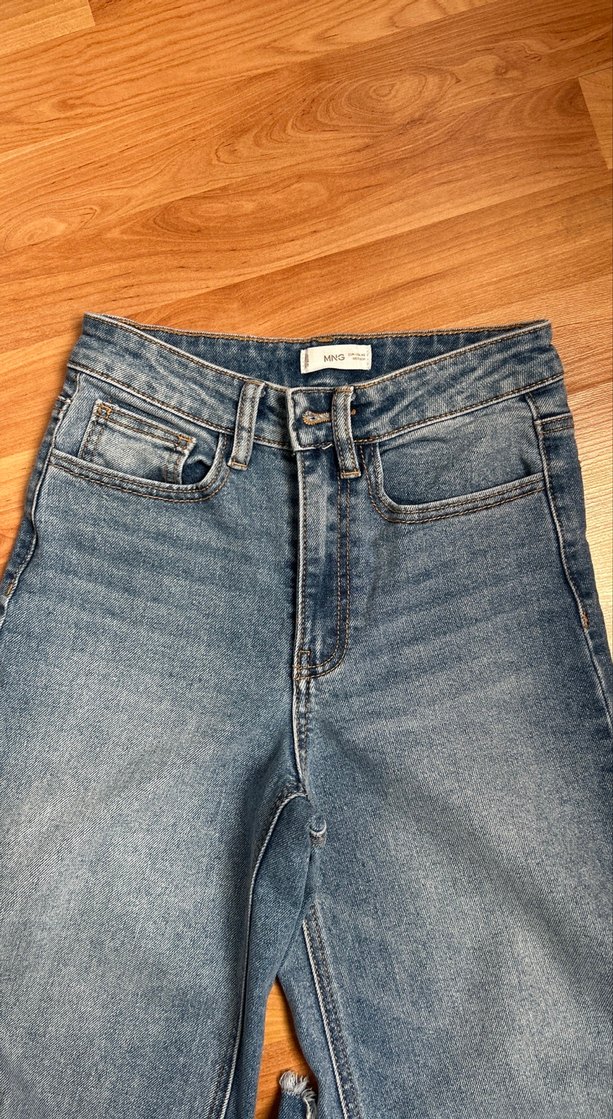 Mango Mavi Kadın Denim Pantolon - Görsel 2