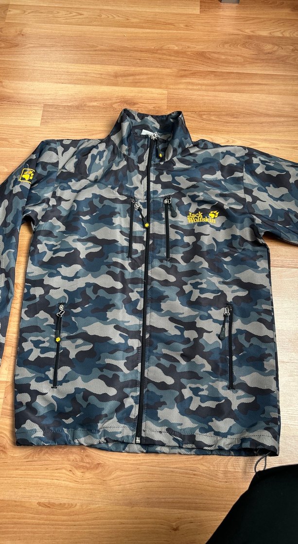 Unisex jack wolfskin Kamuflaj Fermuarlı yağmurluk - Görsel 2