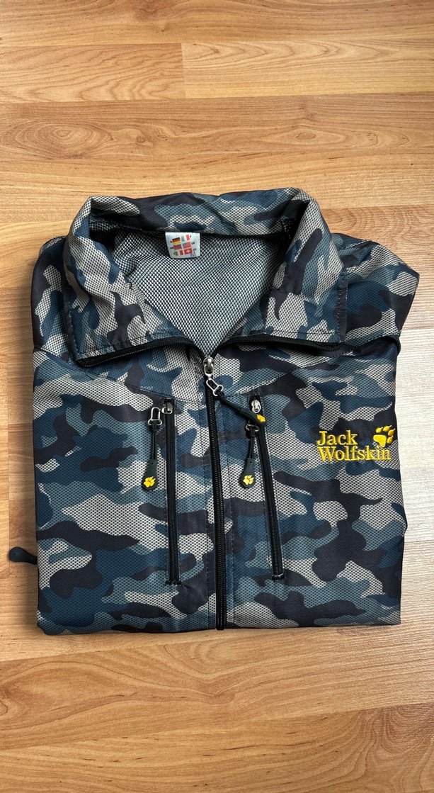 Unisex jack wolfskin Kamuflaj Fermuarlı yağmurluk - Görsel 5