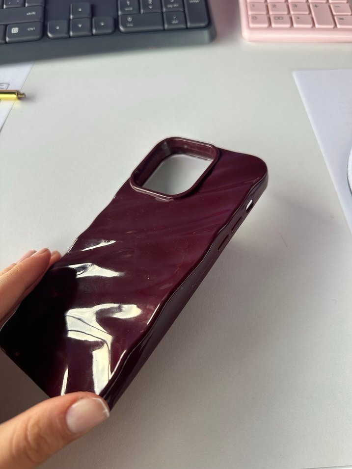 Parlak Bordo Telefon Kılıfı - Görsel 3