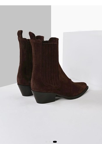 Kahverengi Süet Kadın Bot - Blok Topuklu - Görsel 2