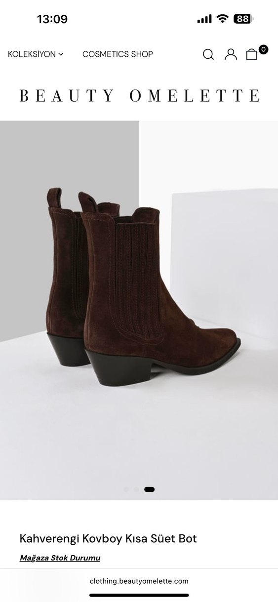 Kahverengi Süet Kadın Bot - Blok Topuklu - Görsel 2