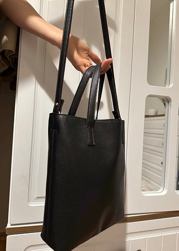 Siyah Deri Minimalist Kadın Çanta - Görsel 2