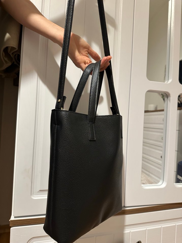 Siyah Deri Minimalist Kadın Çanta - Görsel 3