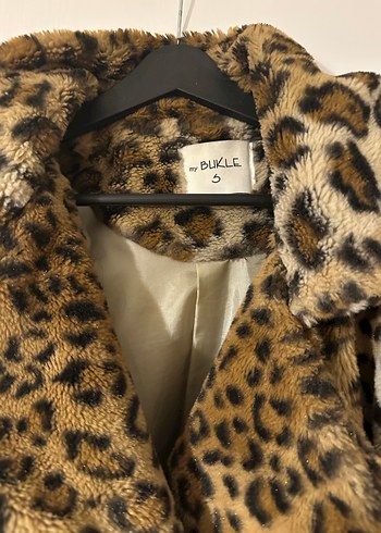 Leopar Desenli Kadın Midi Suni Kürk Ceket - Görsel 3