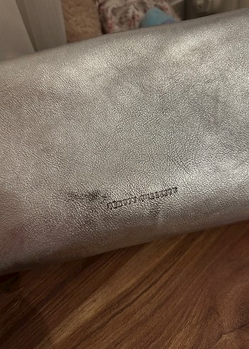 Gümüş Renk Kadın Deri Clutch Çanta - Görsel 4