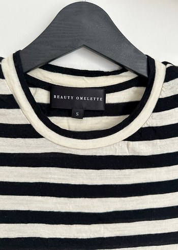 Gri Çizgili Kısa Kollu Tişört - Görsel 2