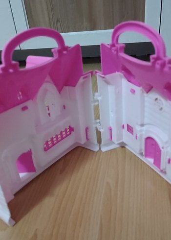 Pembe Taşınabilir Oyuncak Ev - Görsel 2