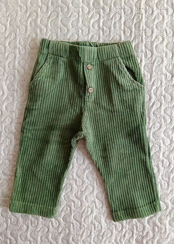 Düğmeli Erkek Çocuk Yeşil Triko Pantolon