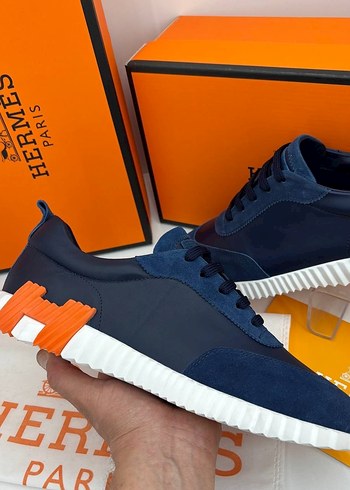 Hermes Lacivert Deri Sneaker