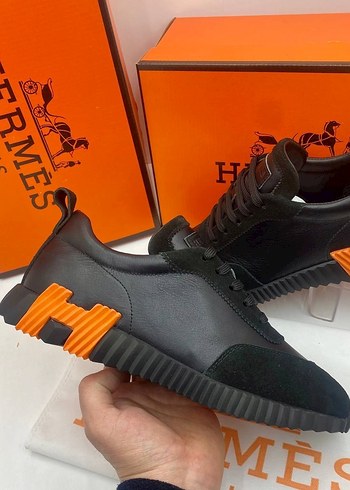 Hermes Siyah Deri Sneaker