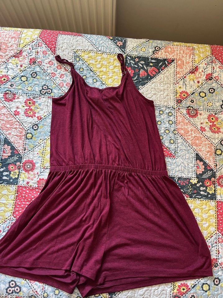 Bordo Askılı Tulum - Görsel 2