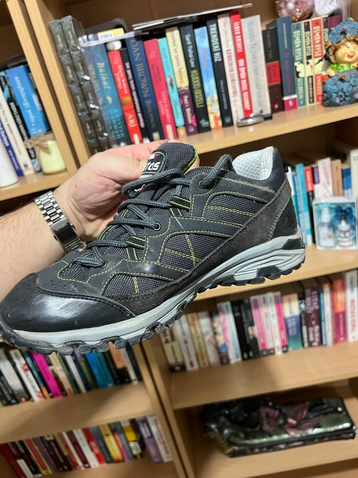 Gri Siyah Bağcıklı Erkek Outdoor Spor Ayakkabısı - Görsel 5