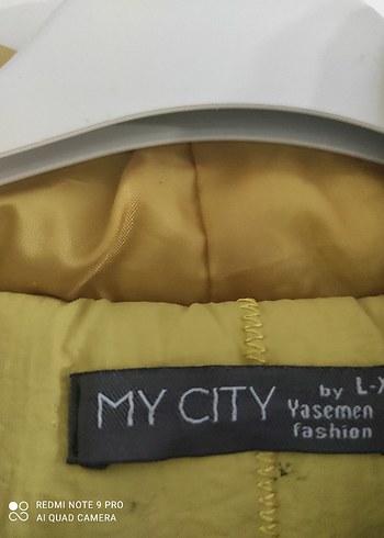 Sarı Uzun Keten Kadın Mont - Görsel 4