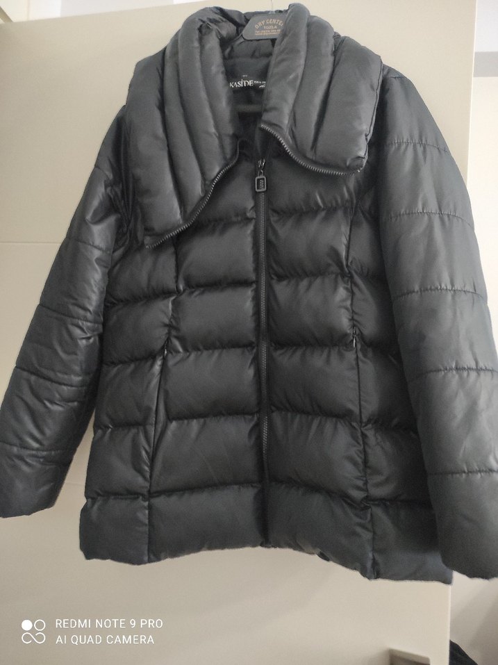 Kadın Siyah Midi Kışlık Mont - Görsel 2