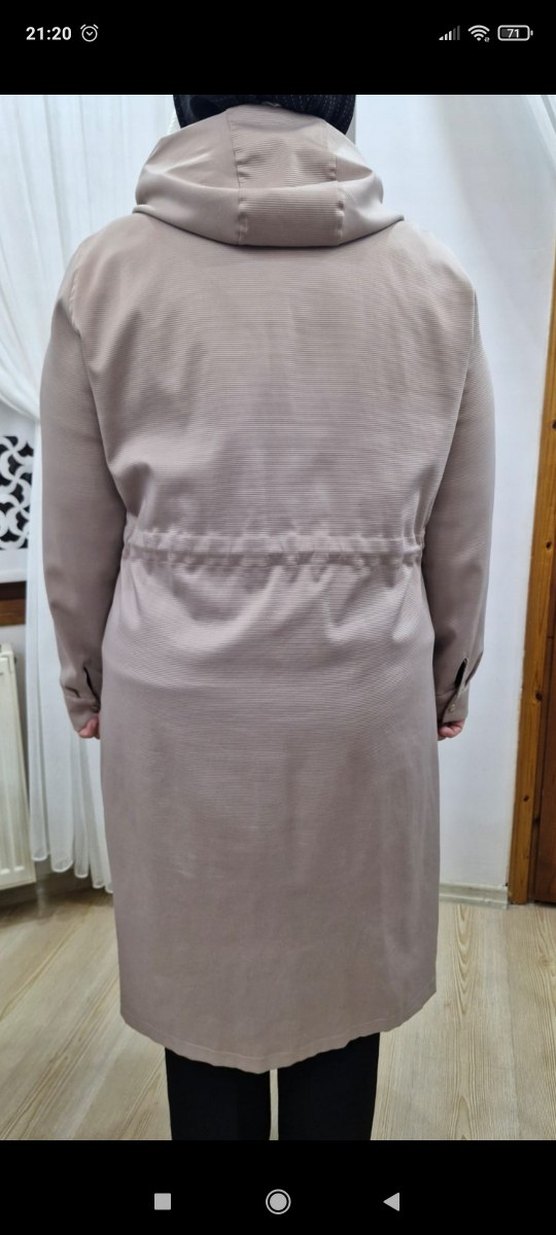 Bej Uzun Kadın Trençkot - Görsel 2