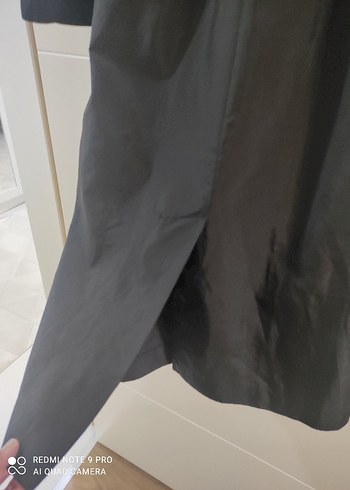 Uzun Siyah Kadın Kaban - Görsel 8