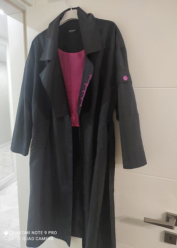 Uzun Siyah Kadın Kaban - Görsel 2