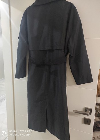 Uzun Siyah Kadın Kaban - Görsel 7