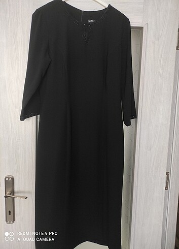 Siyah Klasik Yarım kol elbise