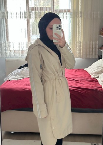 Bej Midi Kadın Yağmurluk - Görsel 2