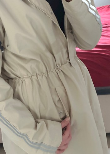 Bej Midi Kadın Yağmurluk - Görsel 3