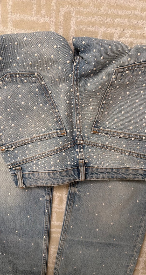 Taşlı Açık Mavi Denim Jean — görsel 3/4