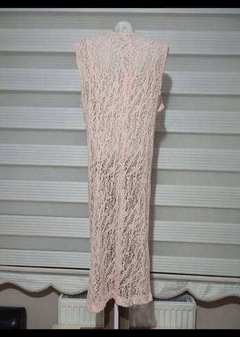 Bej Uzun Dantel Bohem Kadın hırka - Görsel 4