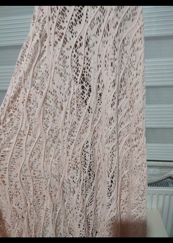 Bej Uzun Dantel Bohem Kadın hırka - Görsel 7