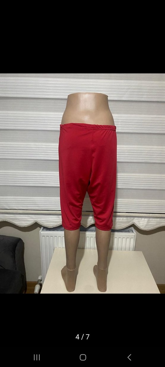 Kadın Kırmızı Mini Bermuda Şort - Görsel 4