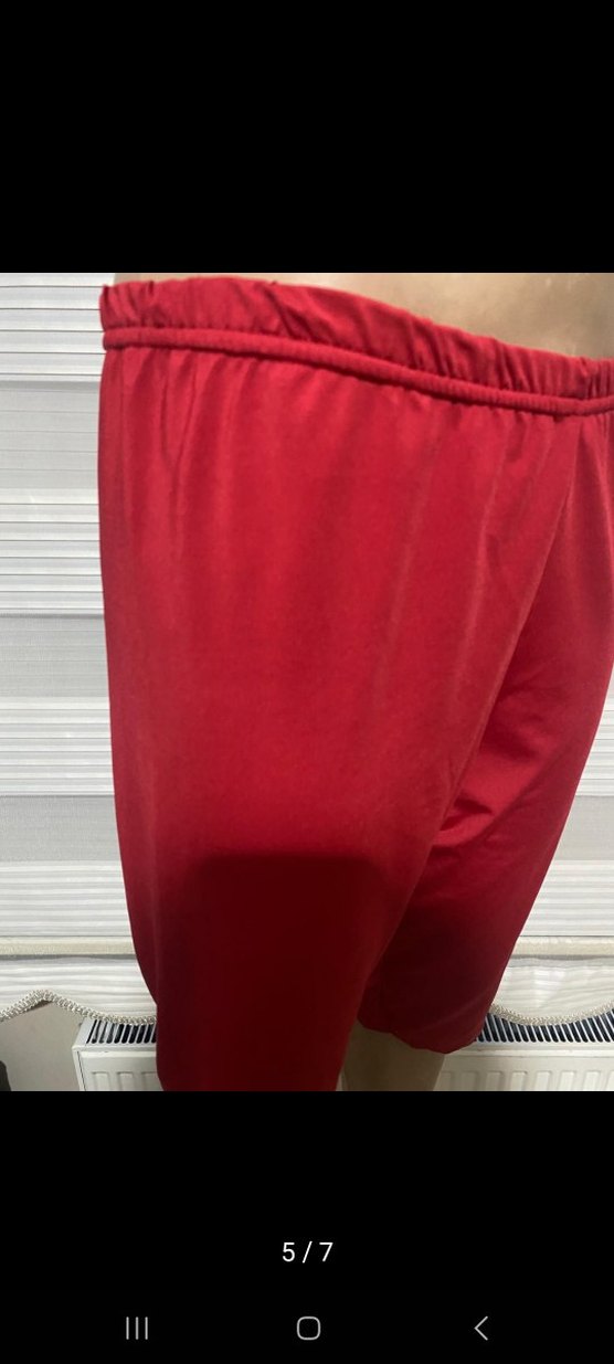 Kadın Kırmızı Mini Bermuda Şort - Görsel 5