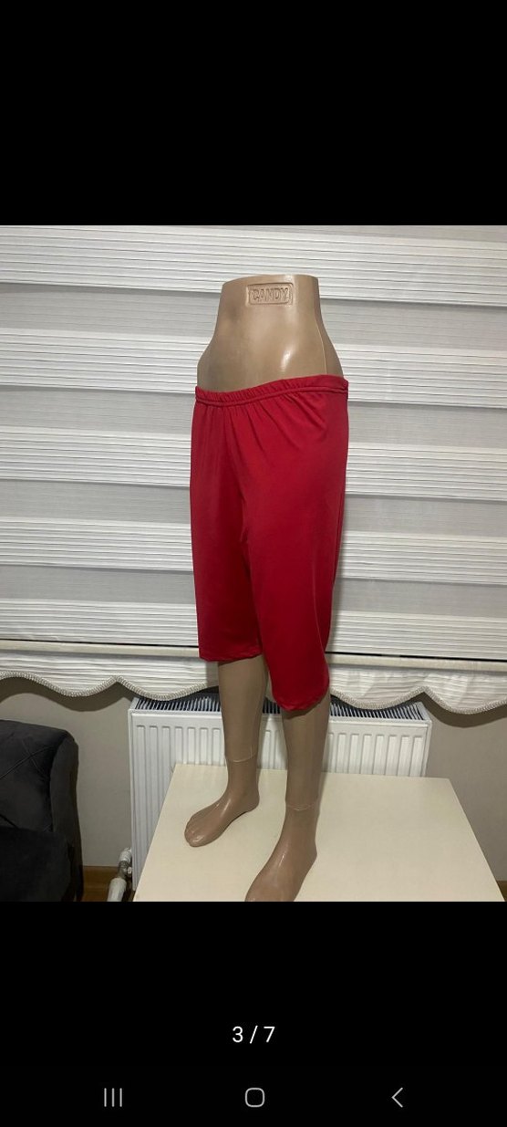 Kadın Kırmızı Mini Bermuda Şort - Görsel 3