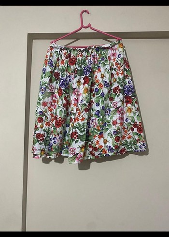 Çiçek Desenli Mini Etek - Görsel 7